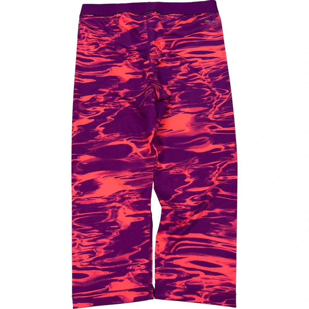 Nike Pro Women’s Purple/Orange Cropped Tight Leggings - L - Picture 2 of 3